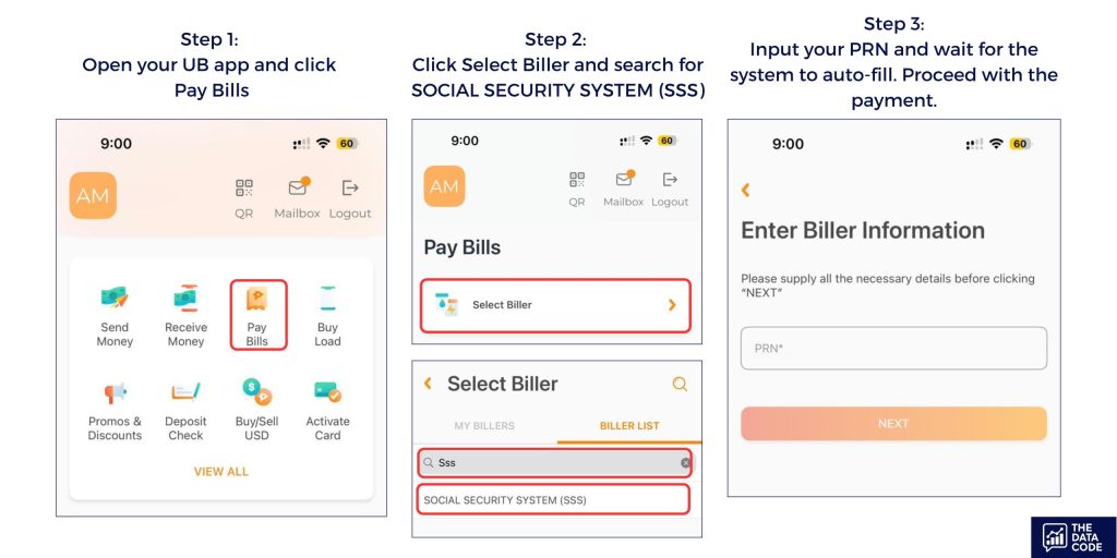 Pay SSS online using UnionBank mobile app