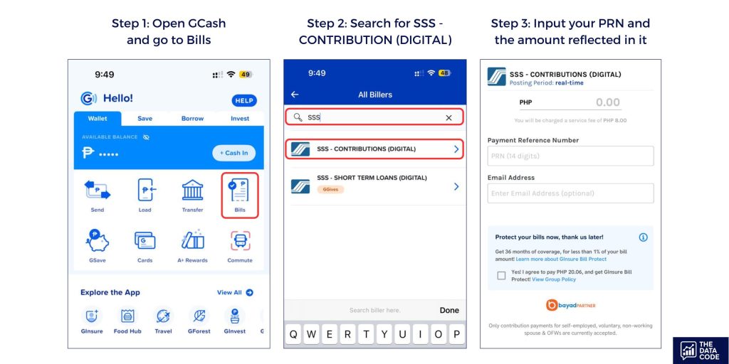 Pay SSS online using GCash